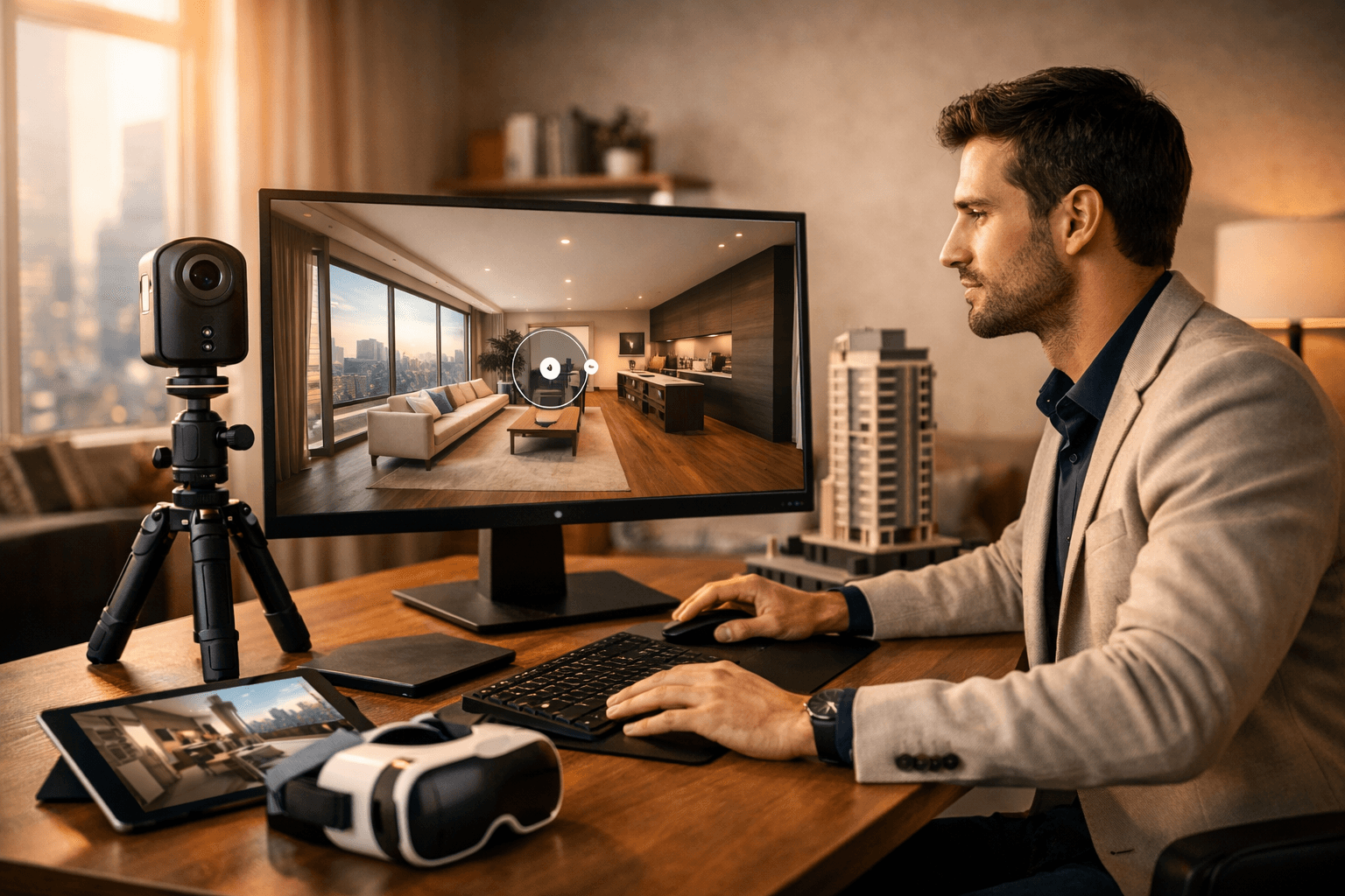 Imagem de destaque: Tour Virtual 360° em Imóveis: Guia Completo da Visita Digital à IA Generativa